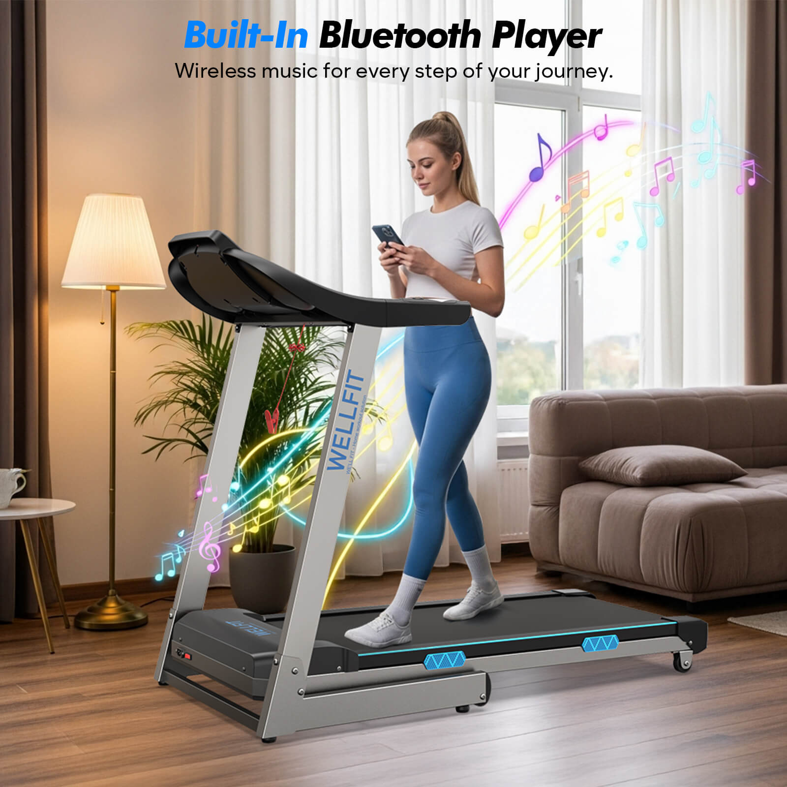 TM007 Foldable Auto 15% Incline Treadmill 200KG Capacity