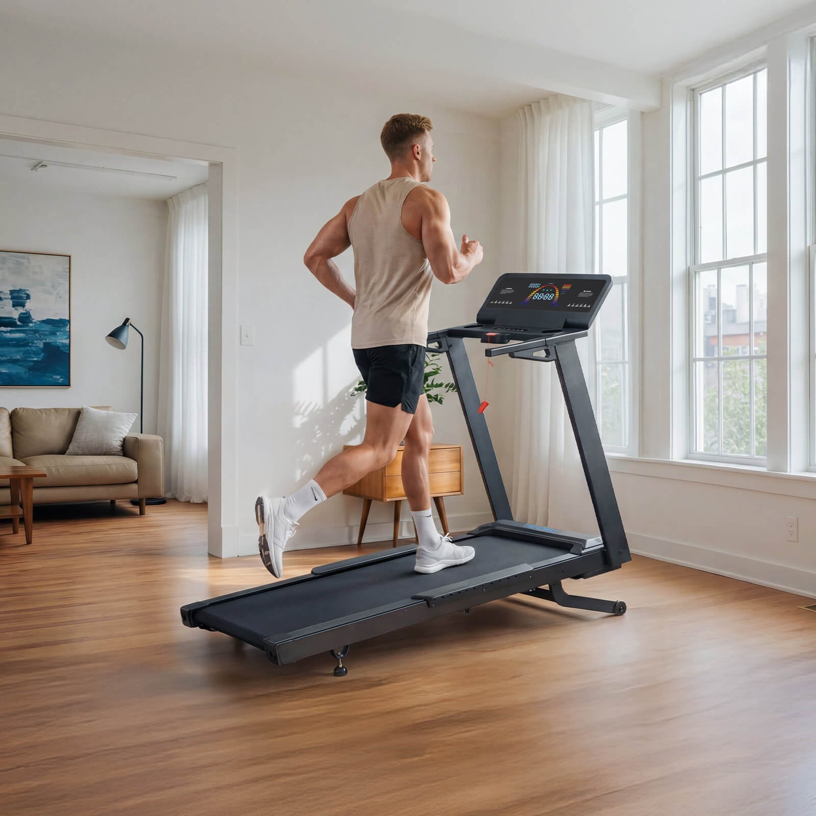TM029 Heavy Duty Treadmill With 15% Auto Incline, 140×51cm Running Deck, 227kg Capacity