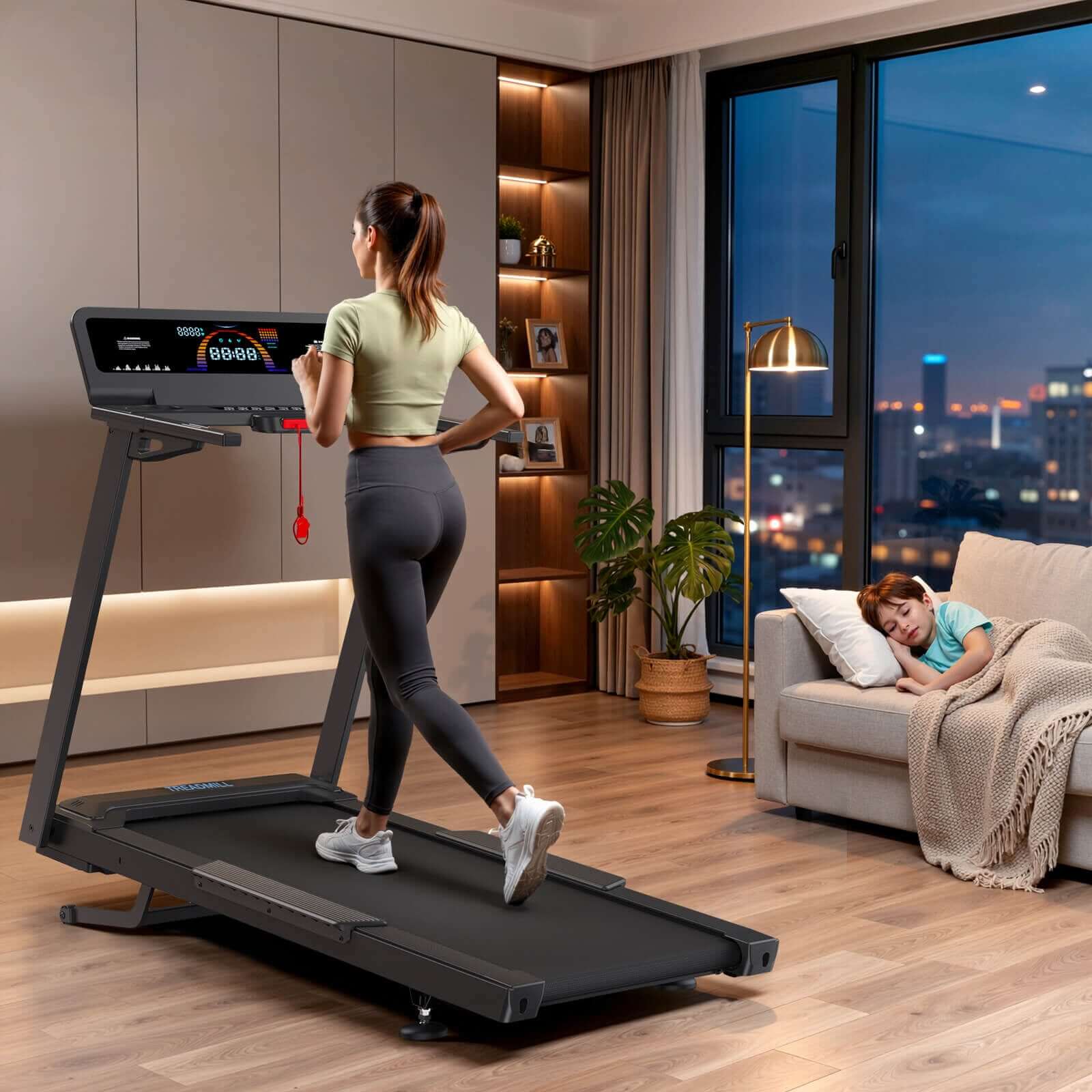 TM029 Heavy Duty Treadmill With 15% Auto Incline, 140×51cm Running Deck, 227kg Capacity