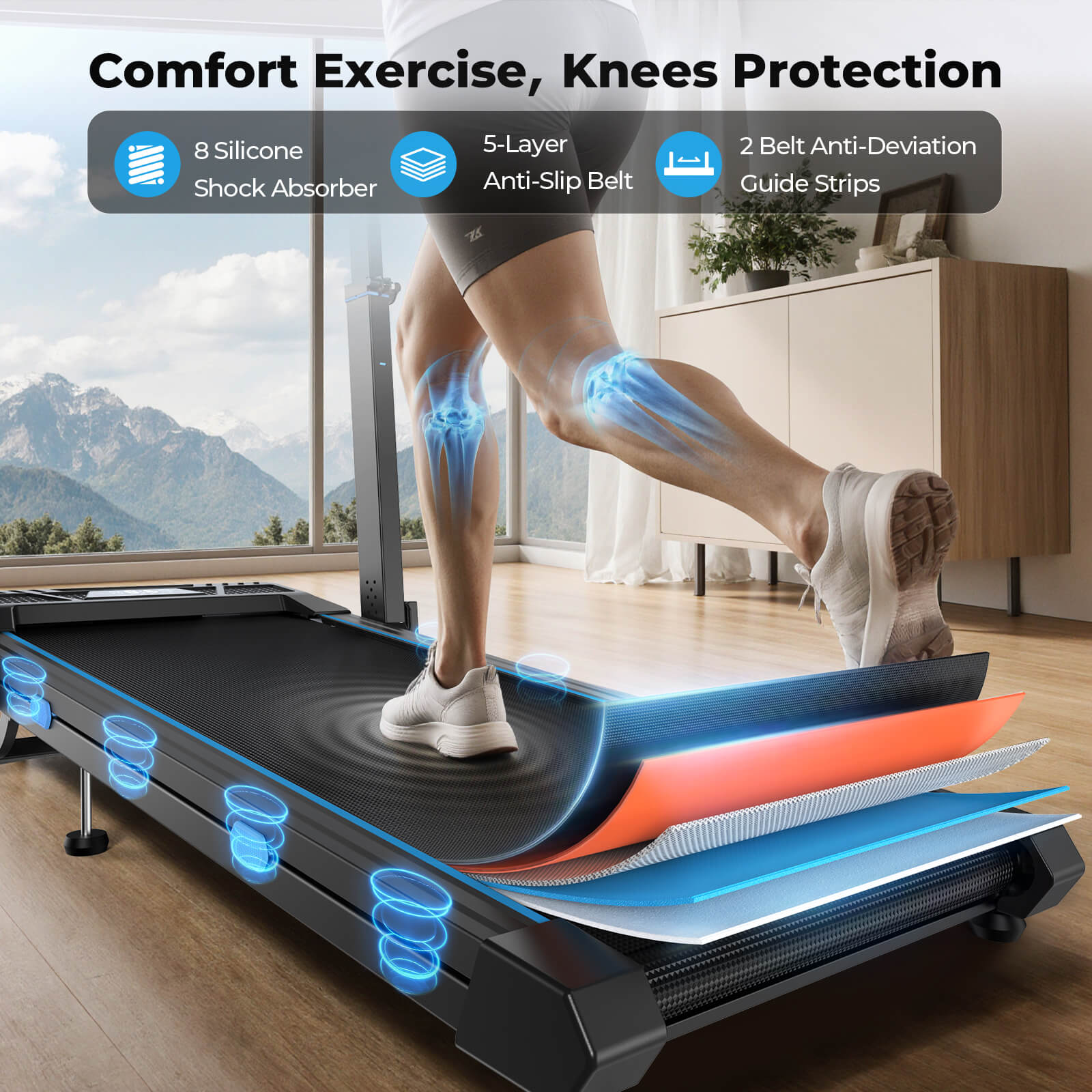 TM032 Height-Adjustable Treadmill with 10% Auto Incline