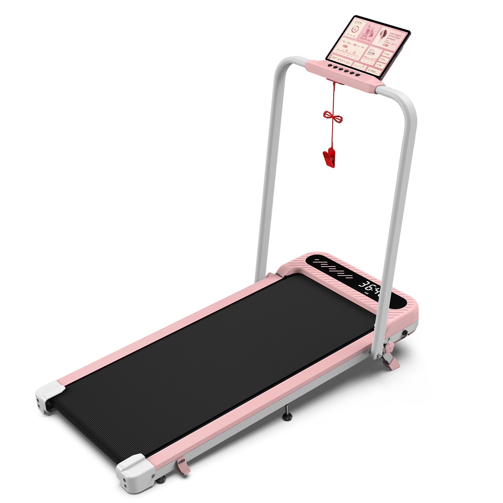 TM037 Pink Walking Pad Folding Treadmill With Incline