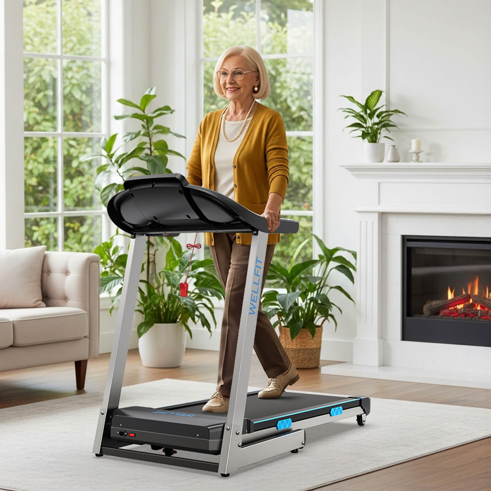 TM007 Foldable Auto 15% Incline Treadmill 200KG Capacity