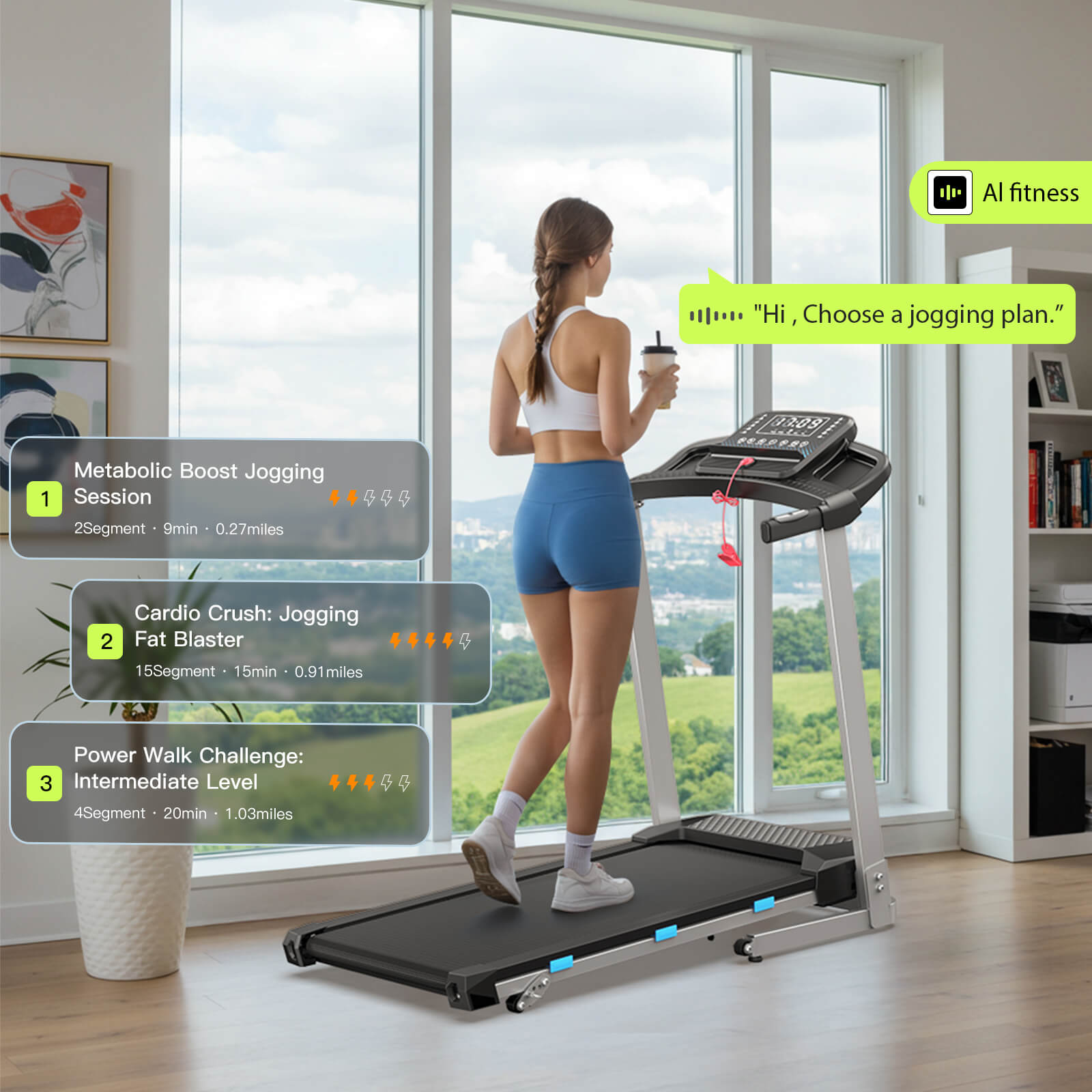 TM015 Klapp-Laufband mit Steigung und Haltegriffen – bis 160 kg belastbar