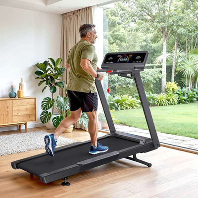 TM029 Pro Heavy Duty Treadmill With 15% Auto Incline, 140×51cm Running Deck, 227kg Capacity — powerful, smooth indoor runs with large console, perfect for home gyms and nature views.