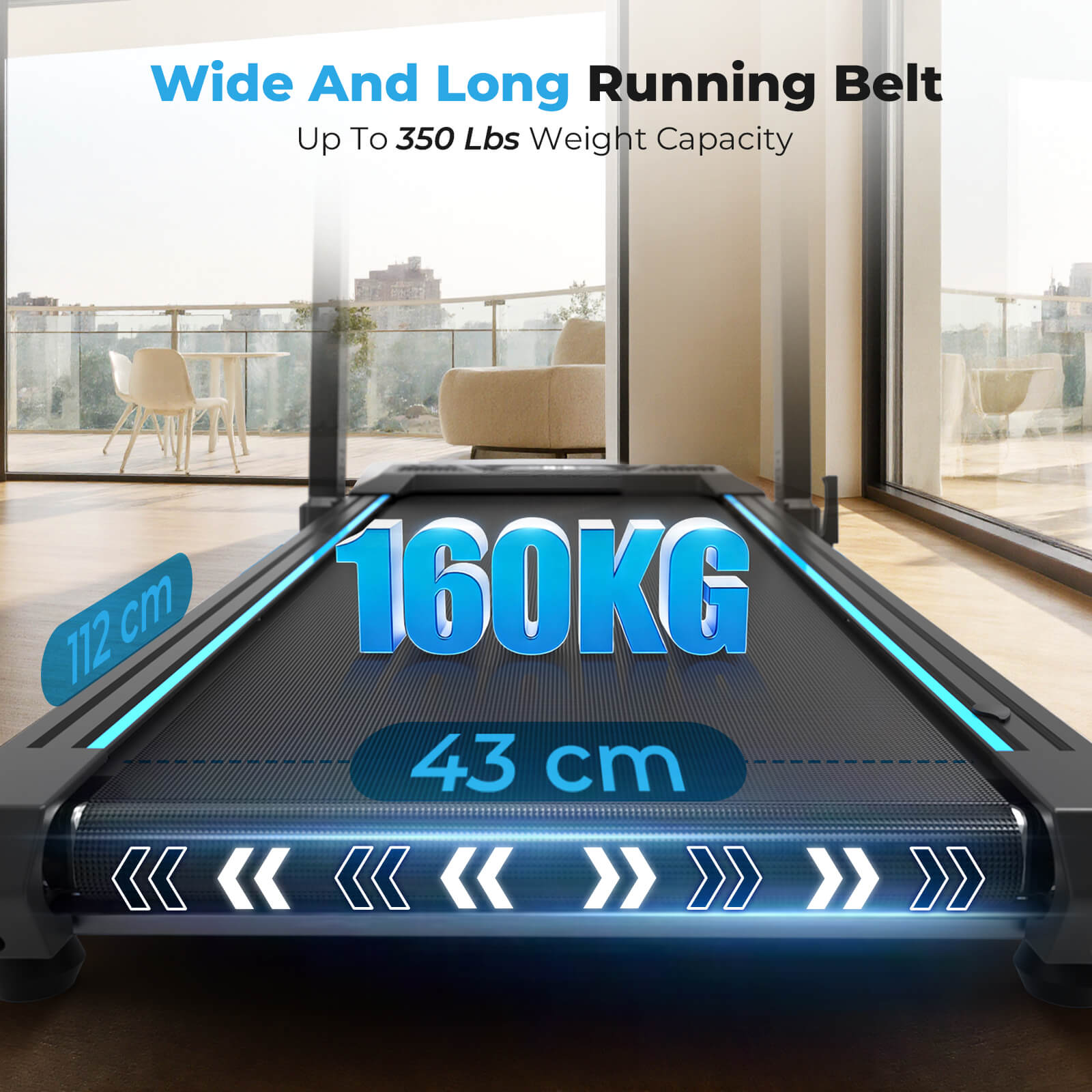 TM032 Height-Adjustable Treadmill with 10% Auto Incline