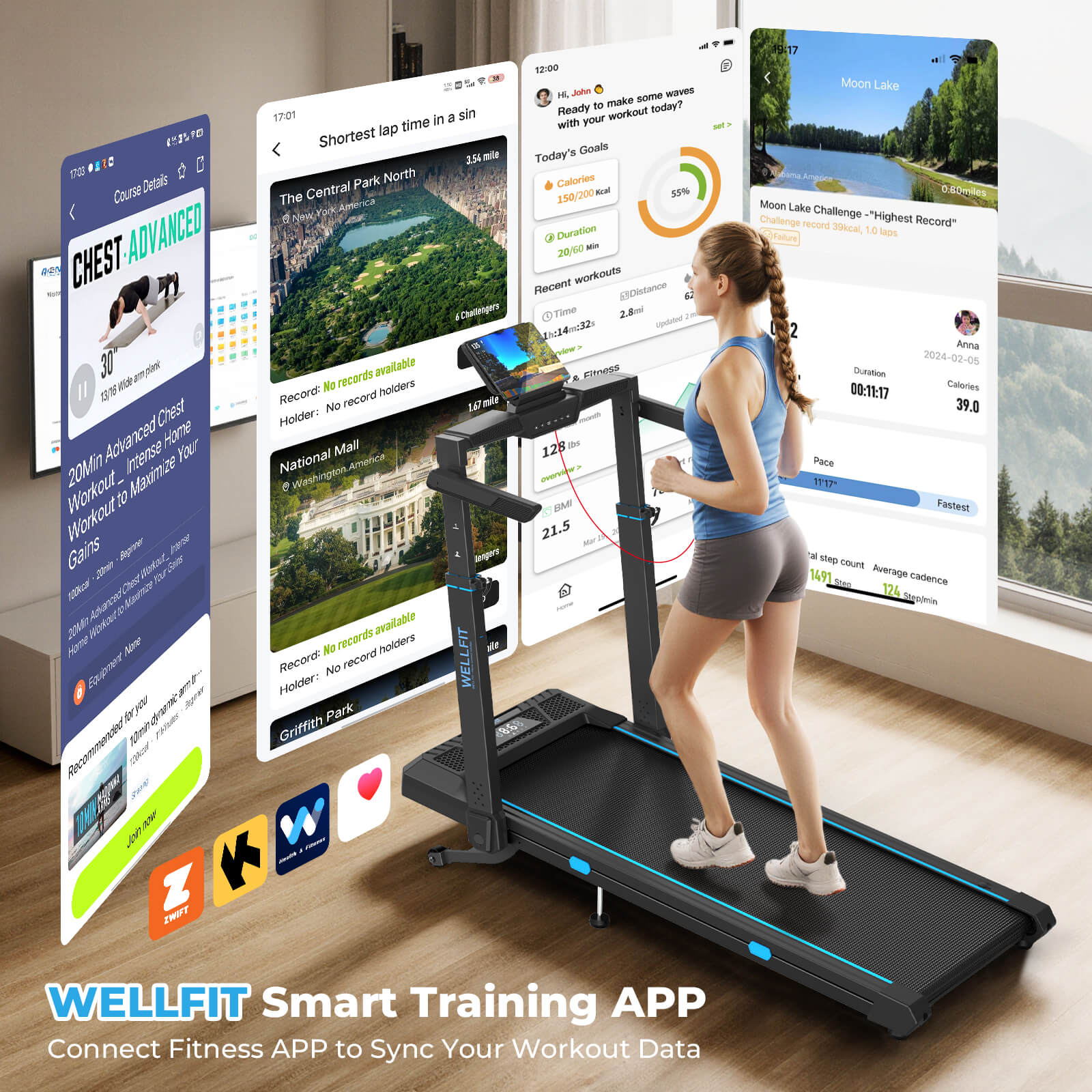 TM032 Height-Adjustable Treadmill with 10% Auto Incline