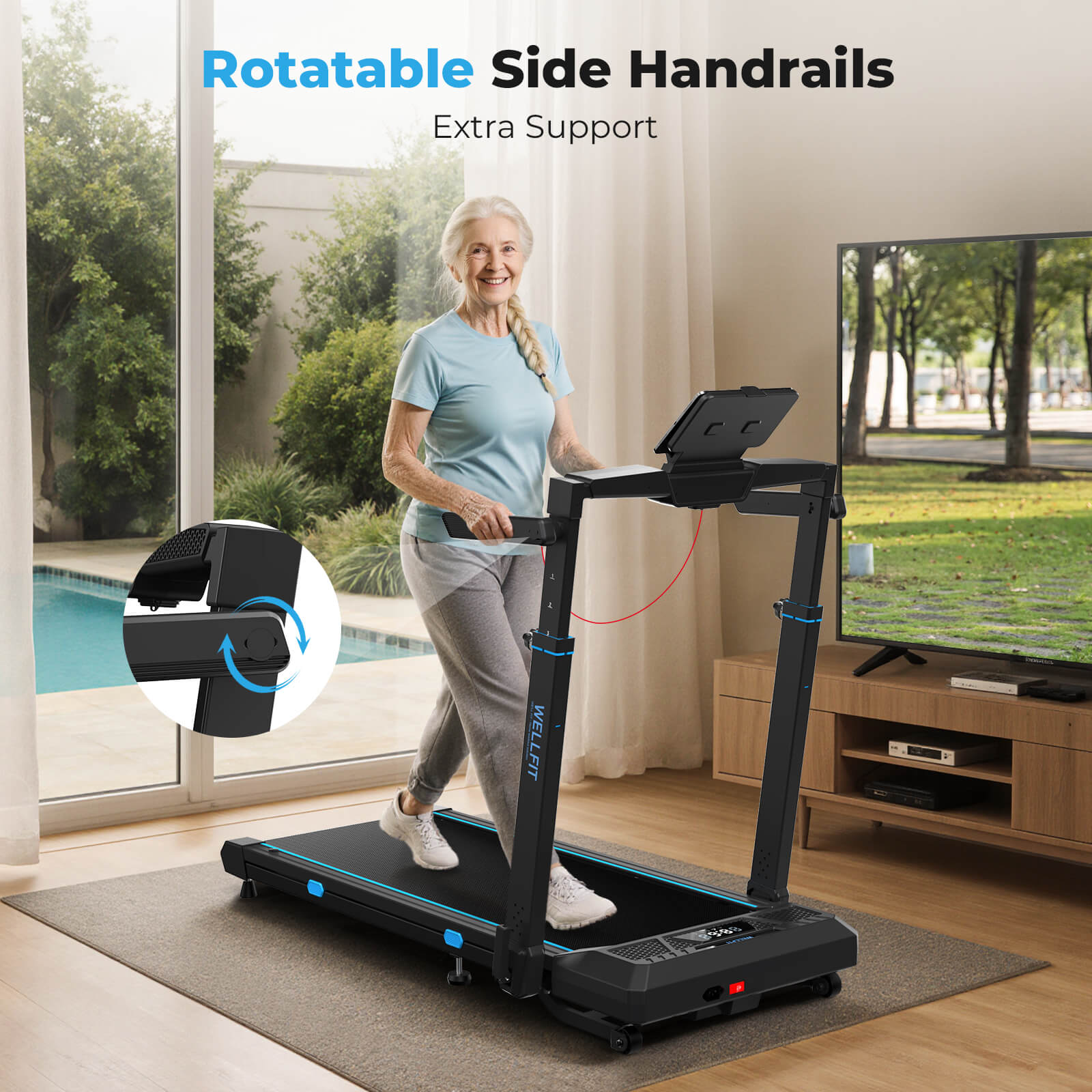 TM032 Height-Adjustable Treadmill with 10% Auto Incline