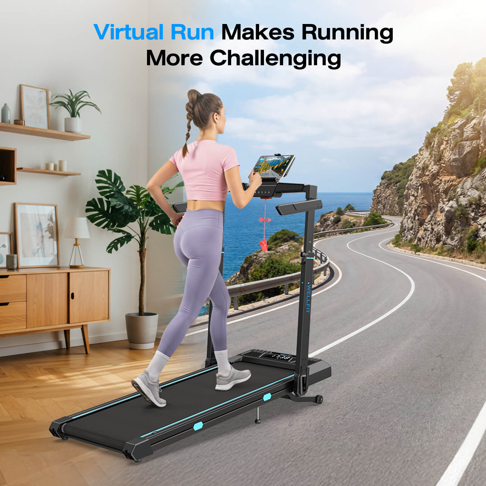 TM032 Height-Adjustable Treadmill with 10% Auto Incline