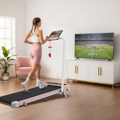 TM037 Pink Walking Pad Folding Treadmill With Incline
