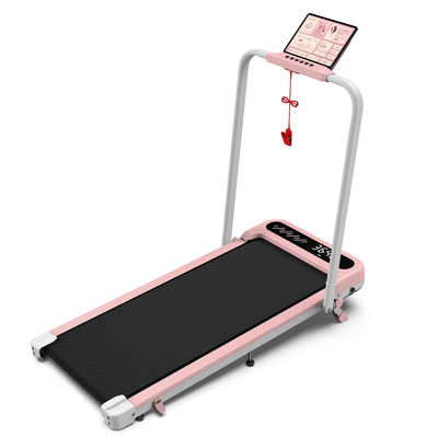 TM037 Pink Walking Pad Folding Treadmill With Incline